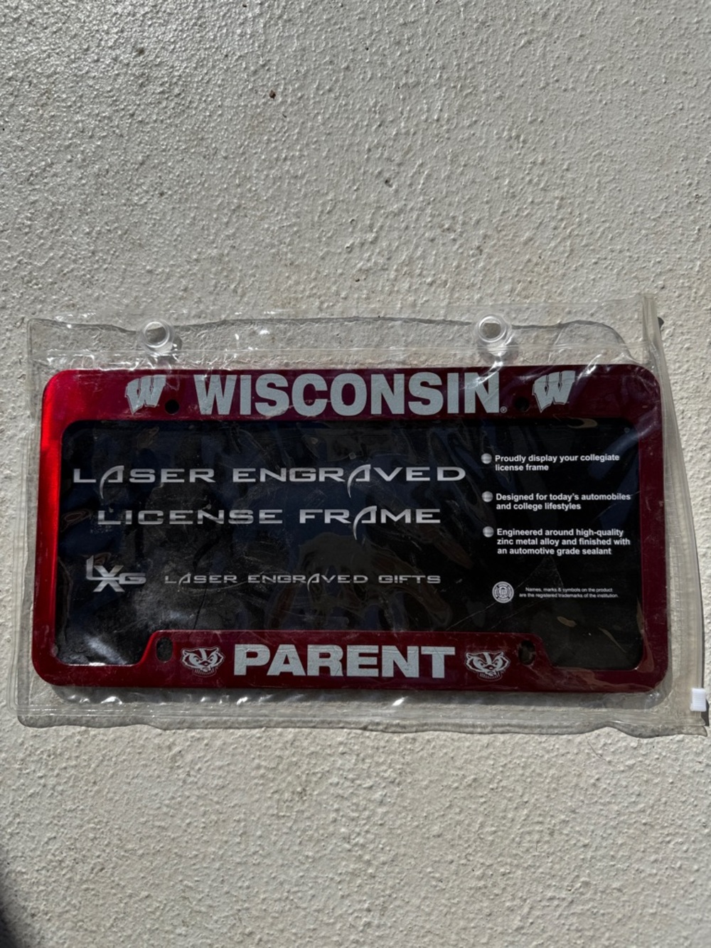 Wisconsin Parent Laser Engraved License Plate Frame